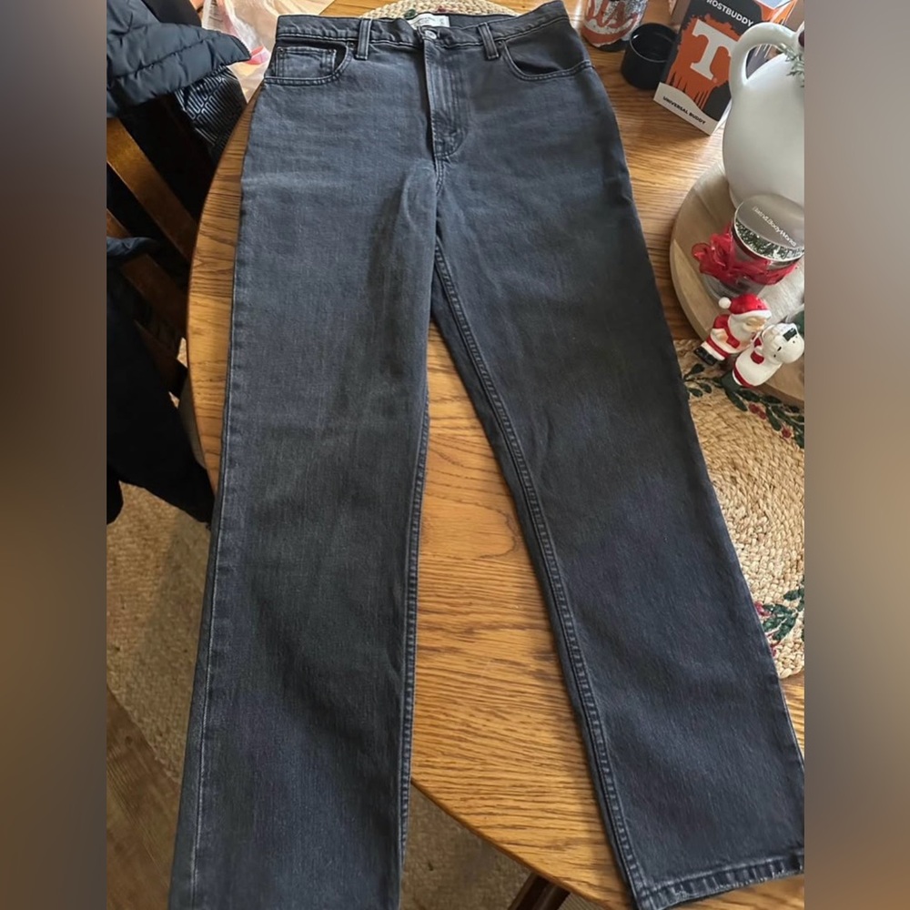 Abercrombie & Fitch Black Wash Straight Leg Jeans